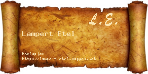 Lampert Etel névjegykártya